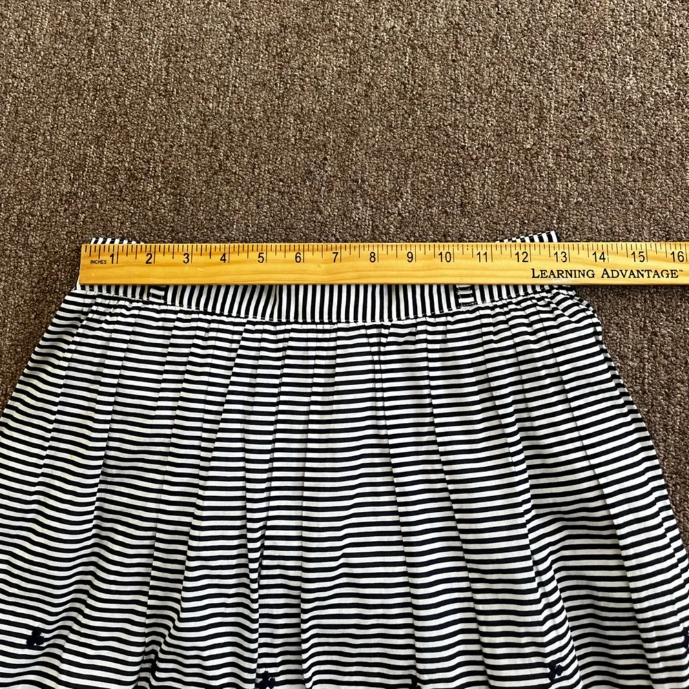 Kate Spade 'Skirt the Rules' Navy-White‎ Striped Floral Eyelet Size 2 / XS